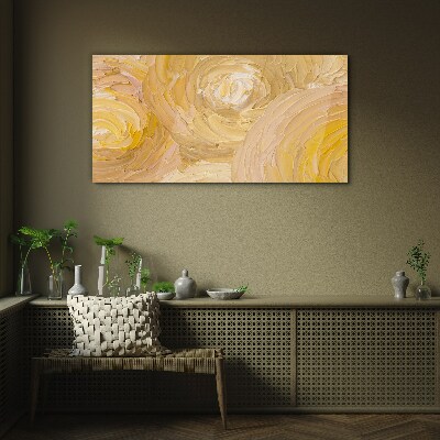 Glasbild Beige Spiralen in sanftem Licht