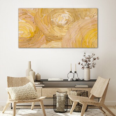 Glasbild Beige Spiralen in sanftem Licht