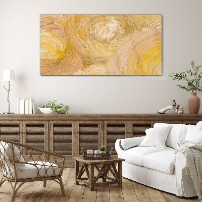 Glasbild Beige Spiralen in sanftem Licht