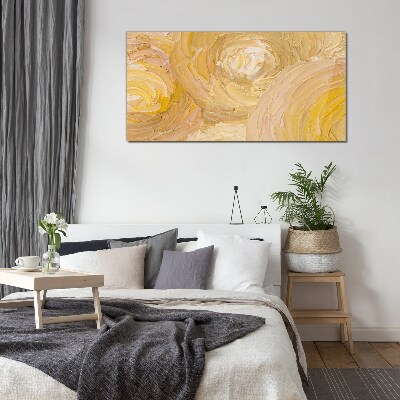 Glasbild Beige Spiralen in sanftem Licht