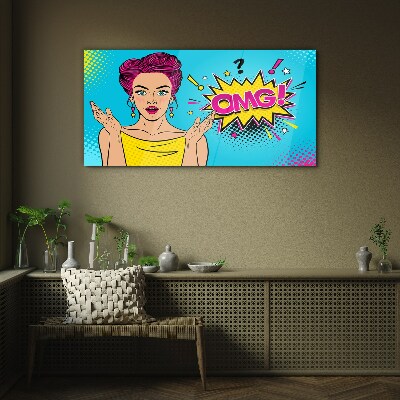 Glasbild Pop-Art-Überraschung