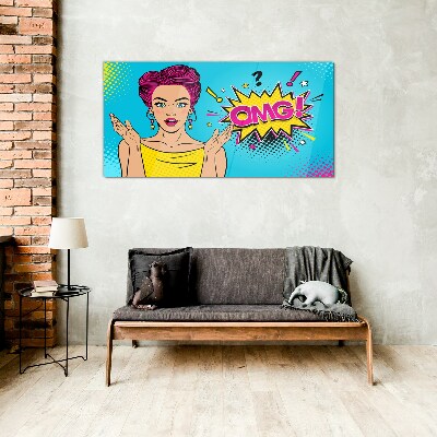 Glasbild Pop-Art-Überraschung