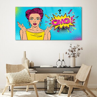 Glasbild Pop-Art-Überraschung