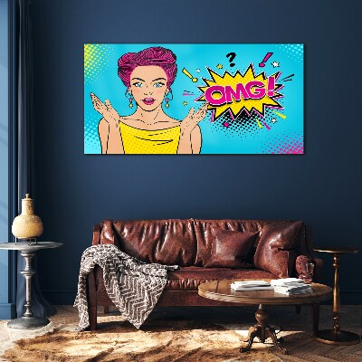 Glasbild Pop-Art-Überraschung