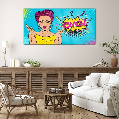 Glasbild Pop-Art-Überraschung