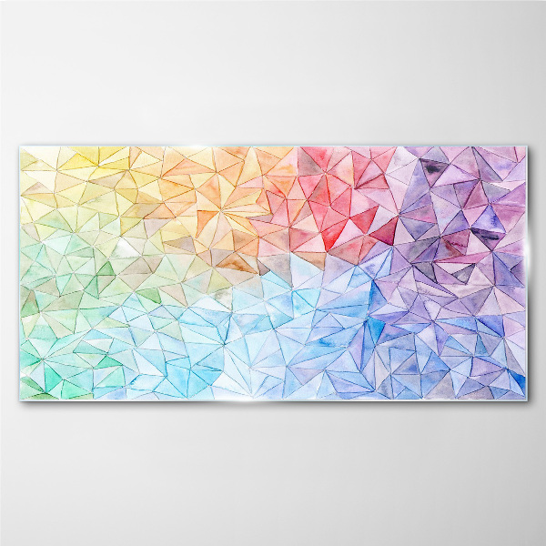 Glasbild Buntes Dreiecksmosaik