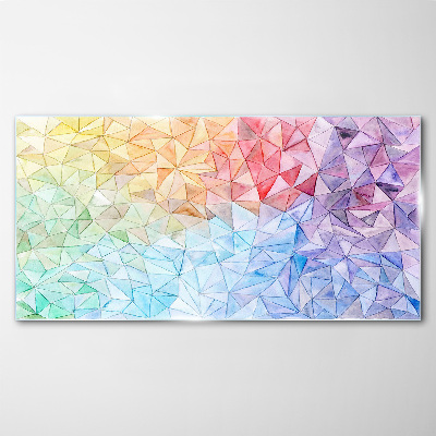 Glasbild Buntes Dreiecksmosaik
