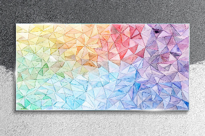 Glasbild Buntes Dreiecksmosaik