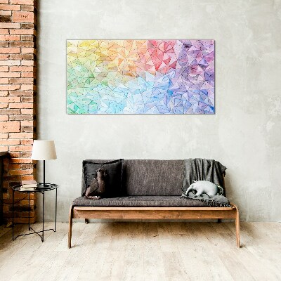 Glasbild Buntes Dreiecksmosaik