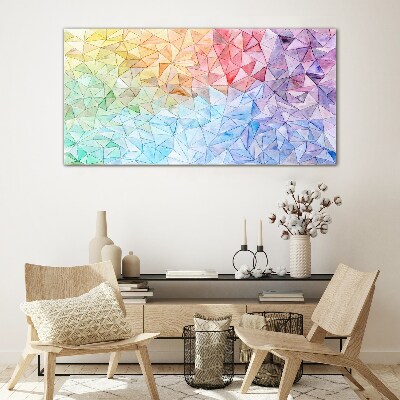 Glasbild Buntes Dreiecksmosaik