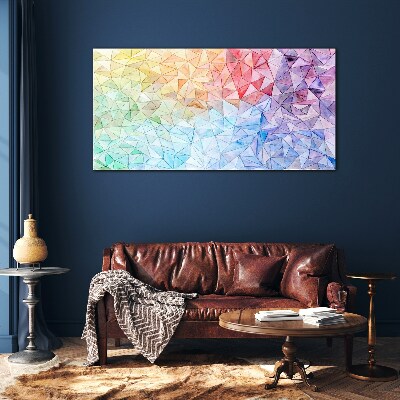 Glasbild Buntes Dreiecksmosaik