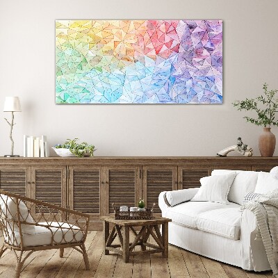 Glasbild Buntes Dreiecksmosaik