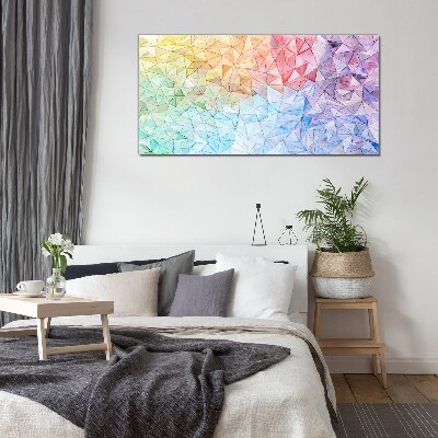 Glasbild Buntes Dreiecksmosaik