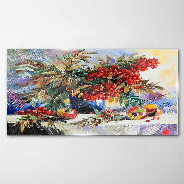 Glas bild Fruchtbouquet mit Eberesche