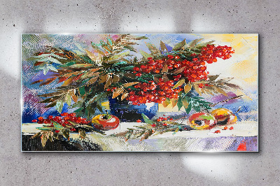 Glas bild Fruchtbouquet mit Eberesche