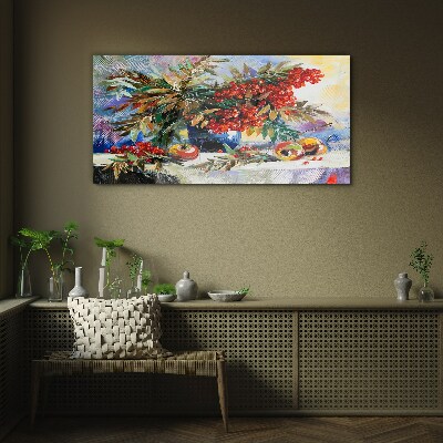 Glas bild Fruchtbouquet mit Eberesche