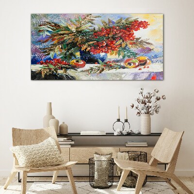 Glas bild Fruchtbouquet mit Eberesche
