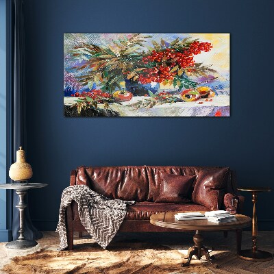 Glas bild Fruchtbouquet mit Eberesche