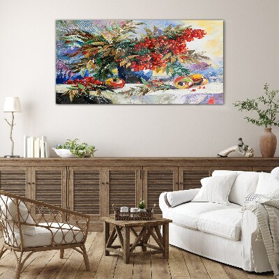 Glas bild Fruchtbouquet mit Eberesche
