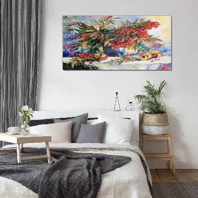 Glas bild Fruchtbouquet mit Eberesche