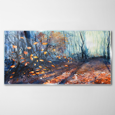 Glasbild Herbstgasse