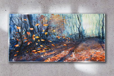Glasbild Herbstgasse