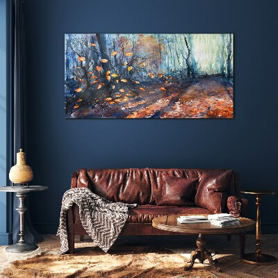 Glasbild Herbstgasse