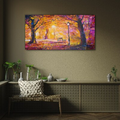 Glasbild Goldener Herbst im Park