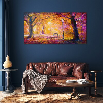 Glasbild Goldener Herbst im Park
