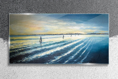 Glasbild Ein ruhiger Hafen bei Sonnenuntergang