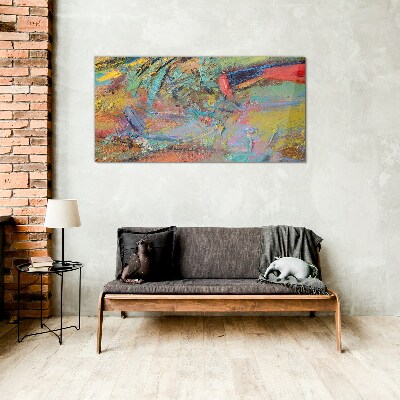 Bild auf glas Bunte abstrakte Landschaft