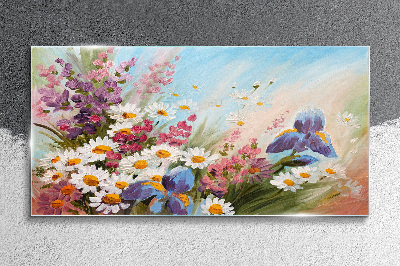 Glasbild Malerei Blumen Pflanze