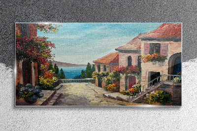 Glasbild Eine charmante Küstenstraße