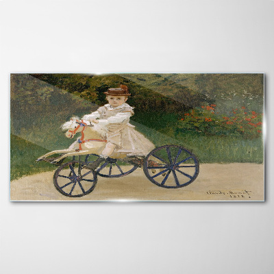 Glasbild Porträt von Baby Monet