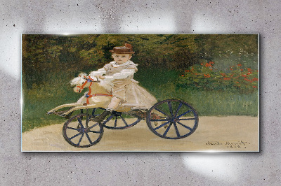 Glasbild Porträt von Baby Monet