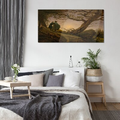 Glas bild Sonnenuntergang über der Landschaft