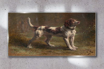 Glasbild Porträt eines Hundes in der Natur