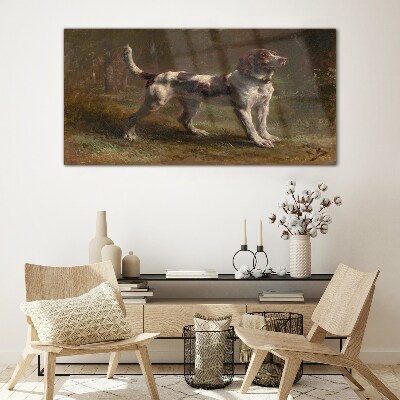 Glasbild Porträt eines Hundes in der Natur