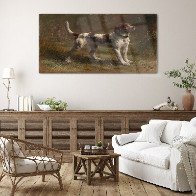 Glasbild Porträt eines Hundes in der Natur