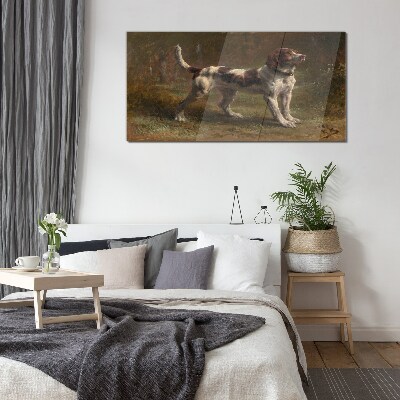 Glasbild Porträt eines Hundes in der Natur