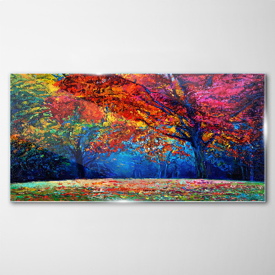 Glasbild Farbenfrohe Herbstlandschaft