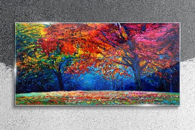 Glasbild Farbenfrohe Herbstlandschaft
