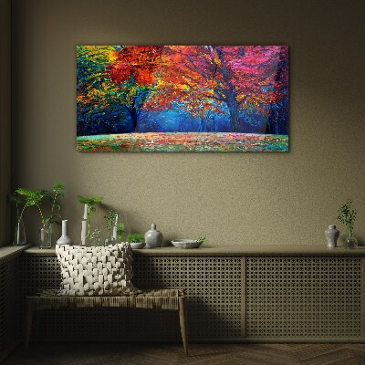 Glasbild Farbenfrohe Herbstlandschaft