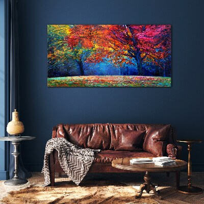 Glasbild Farbenfrohe Herbstlandschaft
