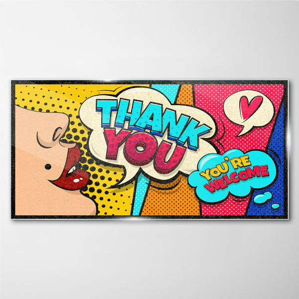 Glasbild Pop Art: Ausdruck der Dankbarkeit
