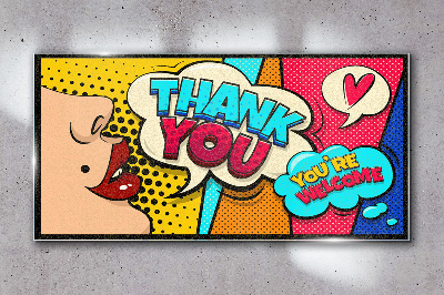 Glasbild Pop Art: Ausdruck der Dankbarkeit