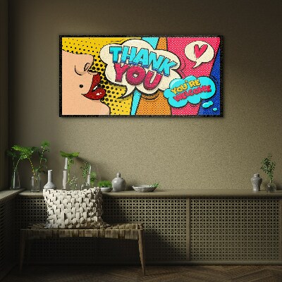 Glasbild Pop Art: Ausdruck der Dankbarkeit