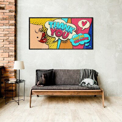 Glasbild Pop Art: Ausdruck der Dankbarkeit