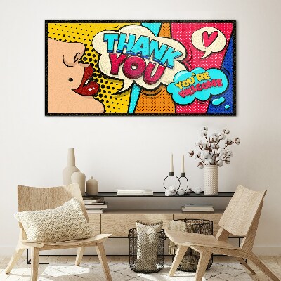 Glasbild Pop Art: Ausdruck der Dankbarkeit