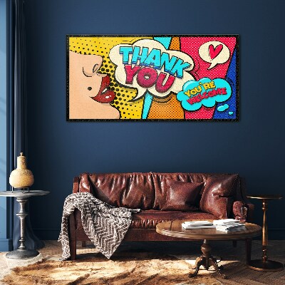 Glasbild Pop Art: Ausdruck der Dankbarkeit